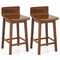 Costway 24.5" Counter Height Bar Stools Set of 2/4 with Footrest Solid Rubber Wood Legs Walnut/White/Black